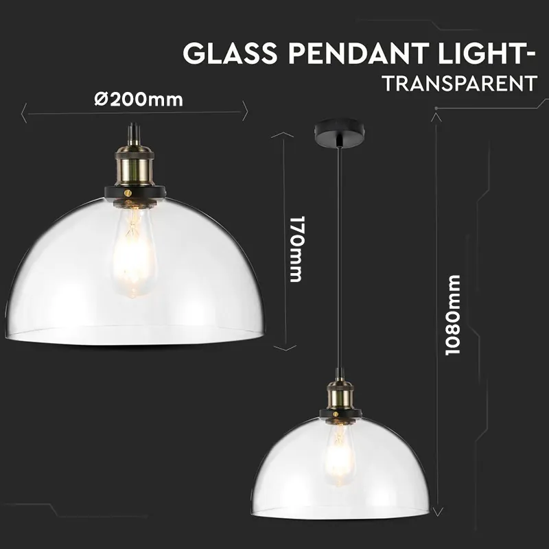 Corp Suspendat pentru Iluminat Max 60W IP20 Sticla