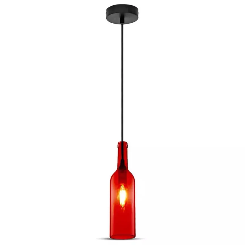 Pendul Tavan Model Sticla Vin Culoare - Rosu