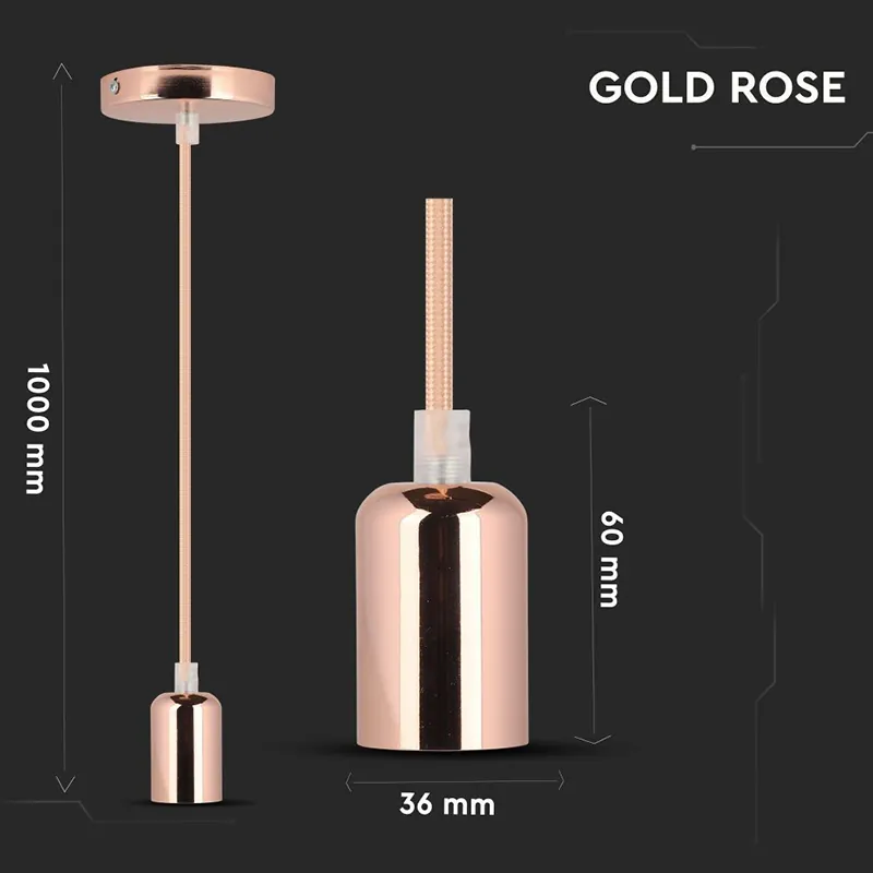 Pendul Tavan Soclu E27 Metal Gold Rose