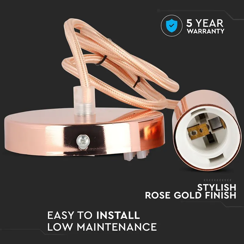 Pendul Tavan Soclu E27 Metal Gold Rose