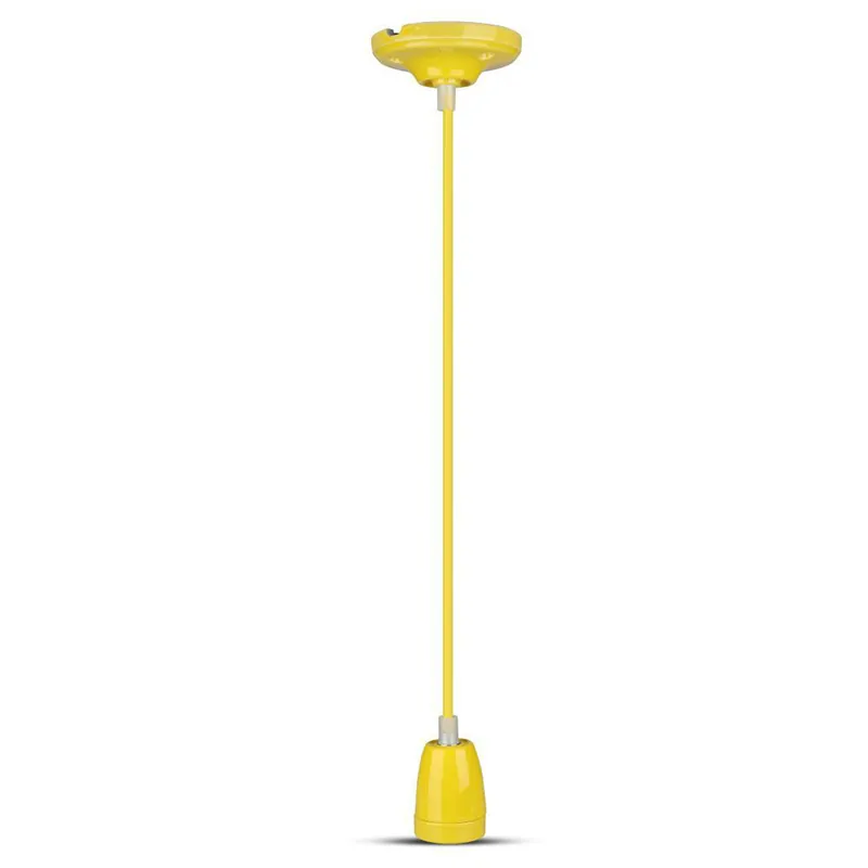 Pendul Tavan Portelan Soclu E27 - Galben