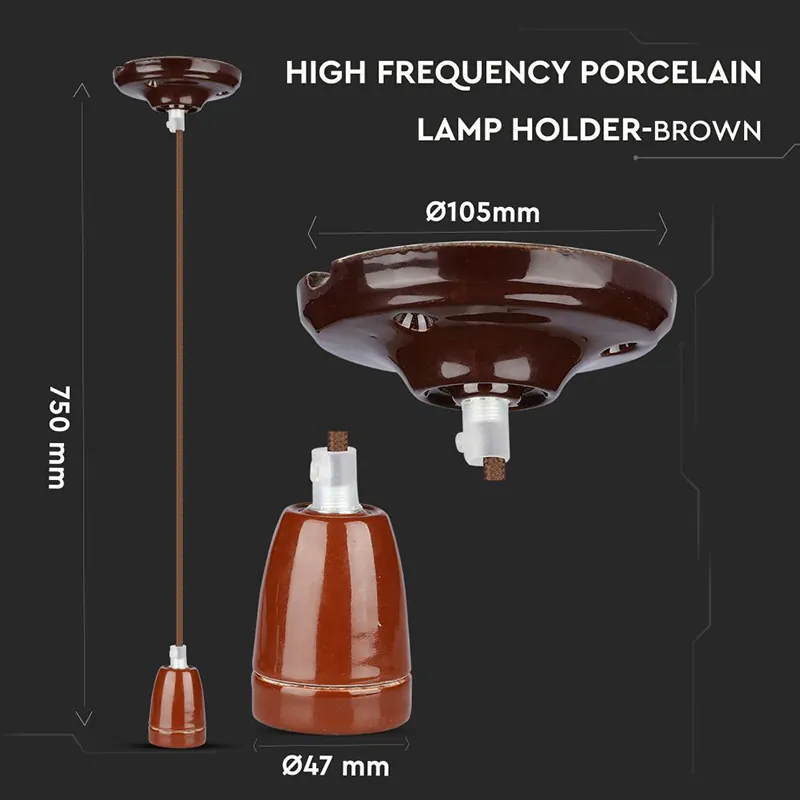 Pendul Tavan Portelan Soclu E27 - Maro