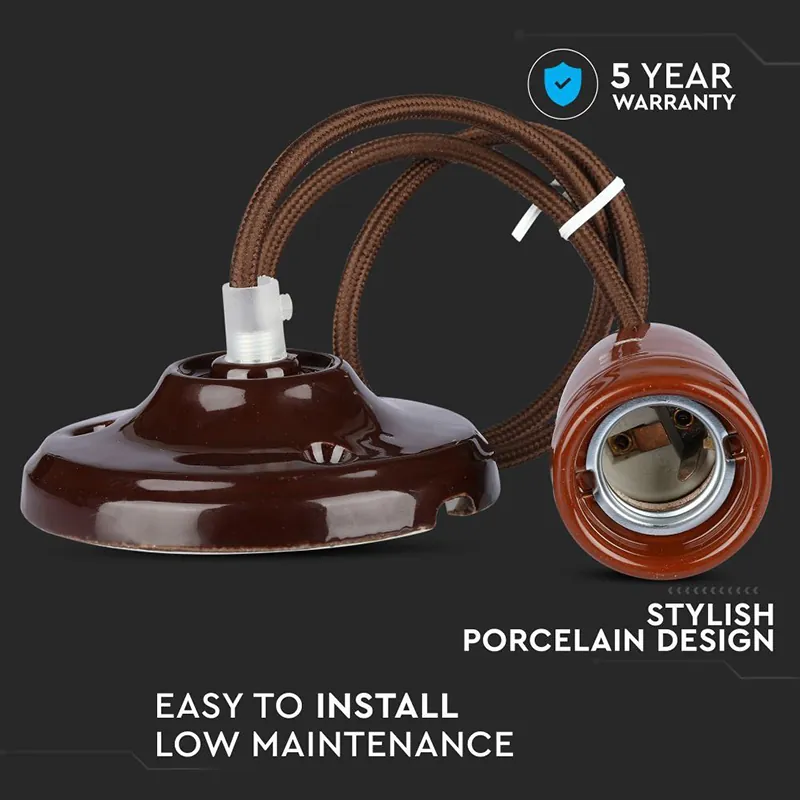 Pendul Tavan Portelan Soclu E27 - Maro