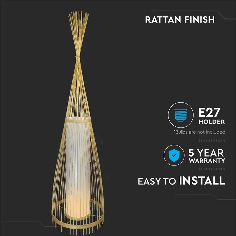 Lampa Podea din Rattan Soclu E27 100CM