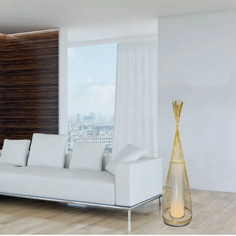 Lampa Podea din Rattan Soclu E27 100CM