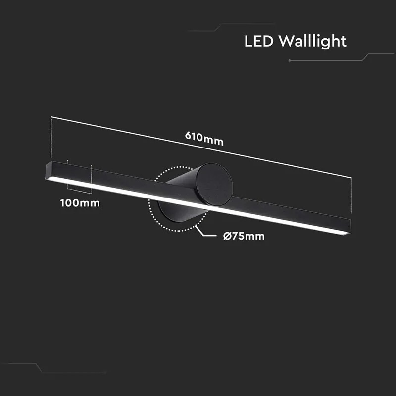 Corp Iluminat LED Montaj Deasupra Oglinzii 10W 3000K - Negru