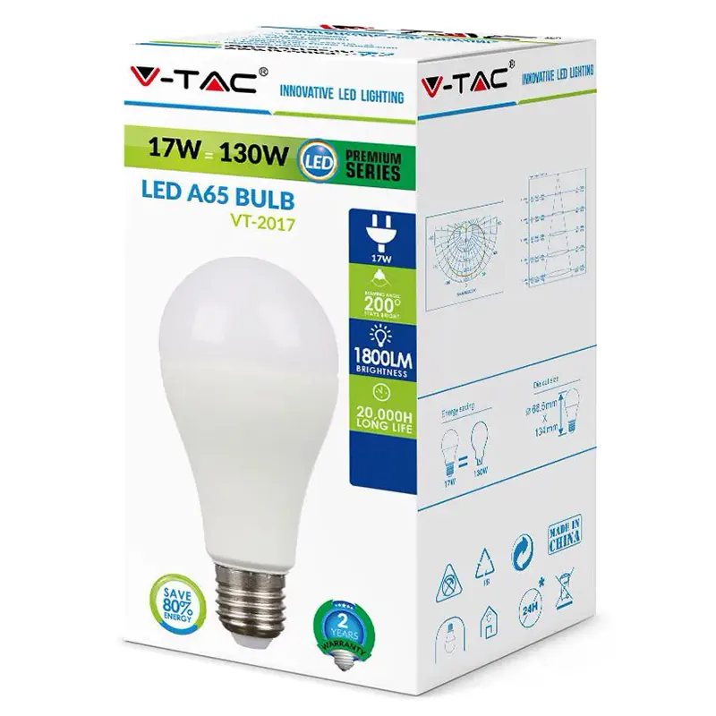 Bec LED A65 E27 17W 4500K Alb Neutru