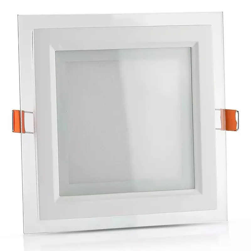 Panou LED Patrat Incorporabil 18W 6400K Alb Rece, Sticla