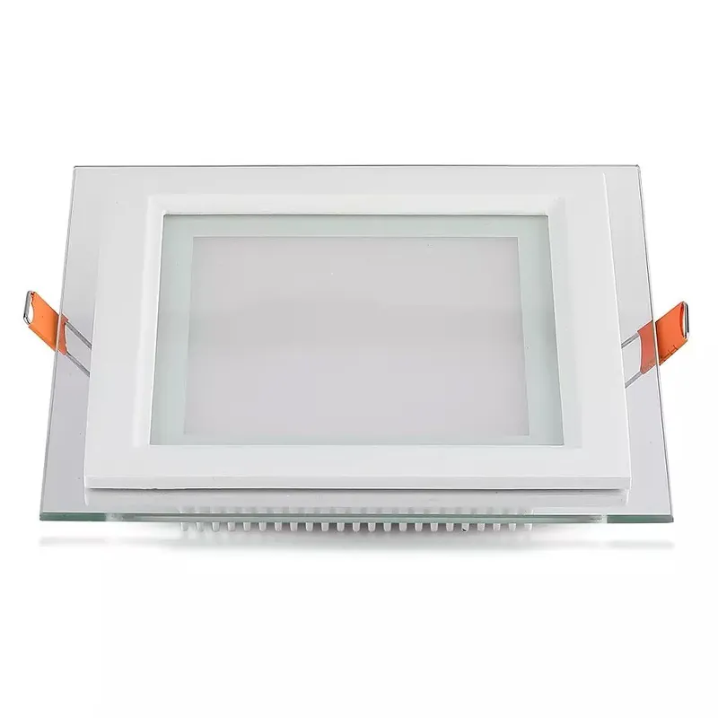 Panou LED Patrat Incorporabil 18W 6400K Alb Rece, Sticla