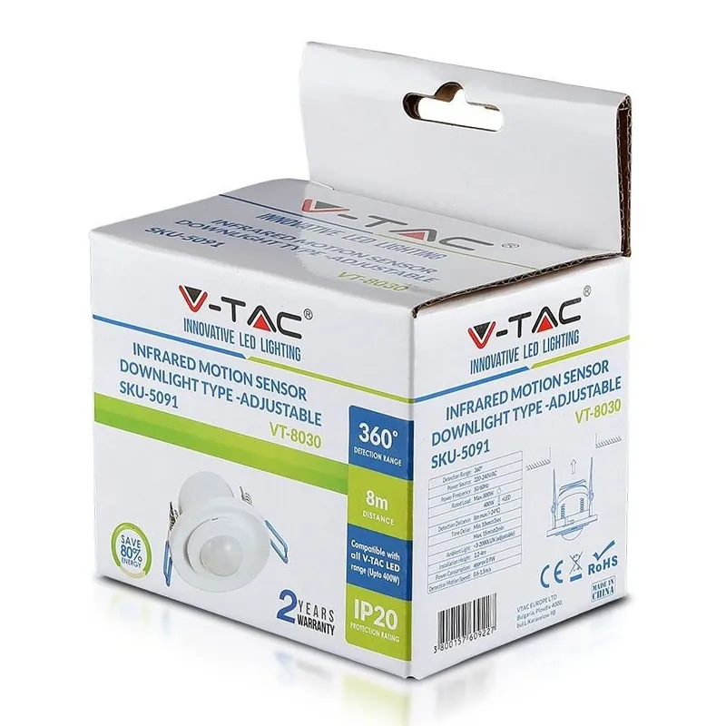 Senzor Miscare 360GR Montaj Tavan - Alb