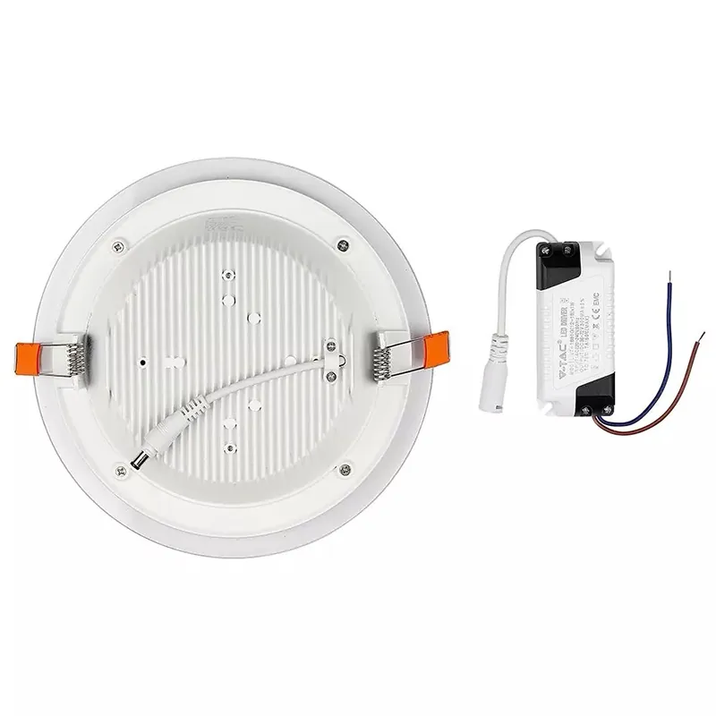Panou LED Rotund Incorporabil 18W 4000K Alb Neutru, Sticla