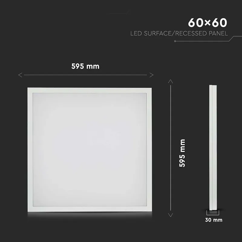 Panou LED 36W 2IN1 60CM X 60CM 3960LM 6400K Alb Rece