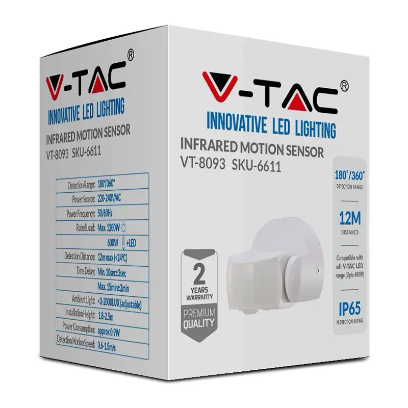Senzor de Miscare 180/360GR - Alb