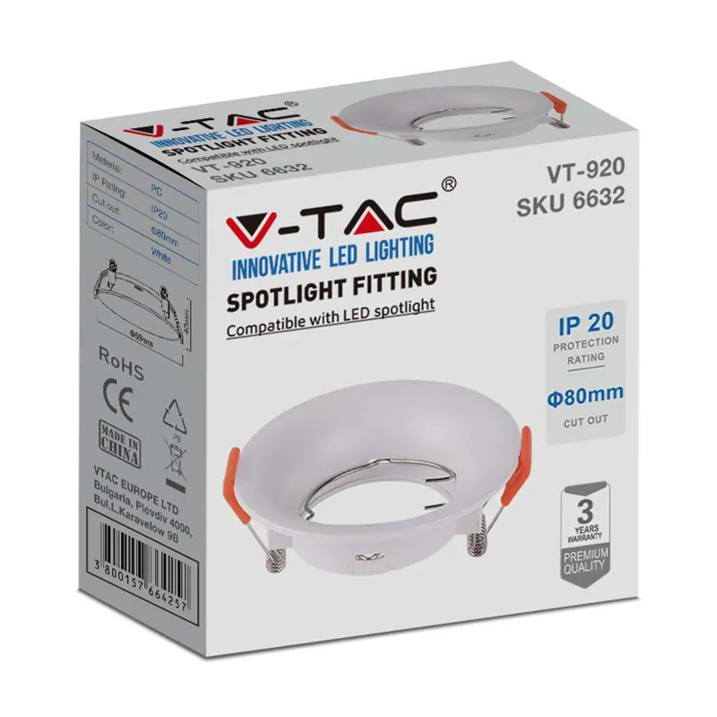 Corp Spot GU10 Rotund 88X40MM - Alb
