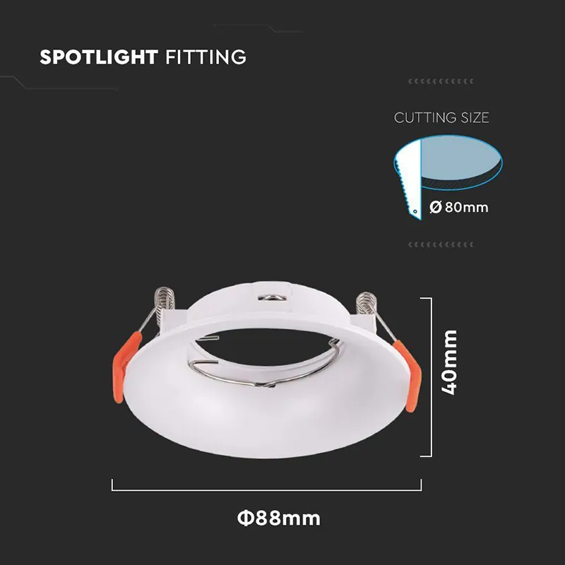 Corp Spot GU10 Rotund 88X40MM - Alb