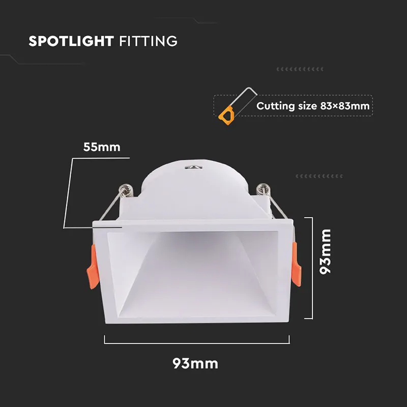 Corp Spot GU10 Patrat 93X93X55MM - Alb