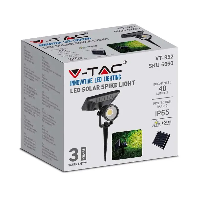 Lampa Gradina 2W Incarcare Solara IP65 3000K