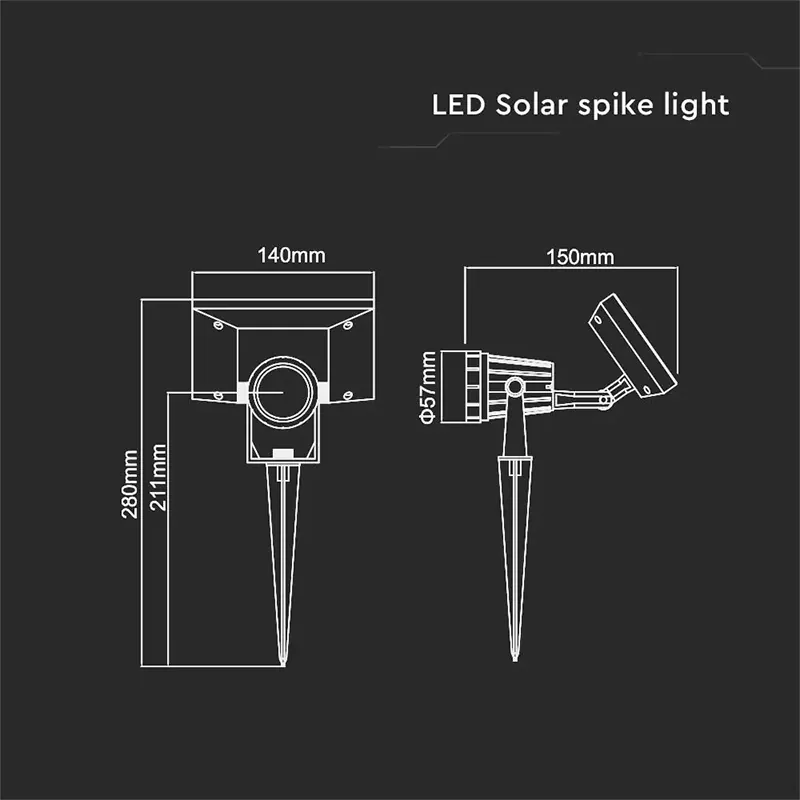 Lampa Gradina 2W Incarcare Solara IP65 3000K