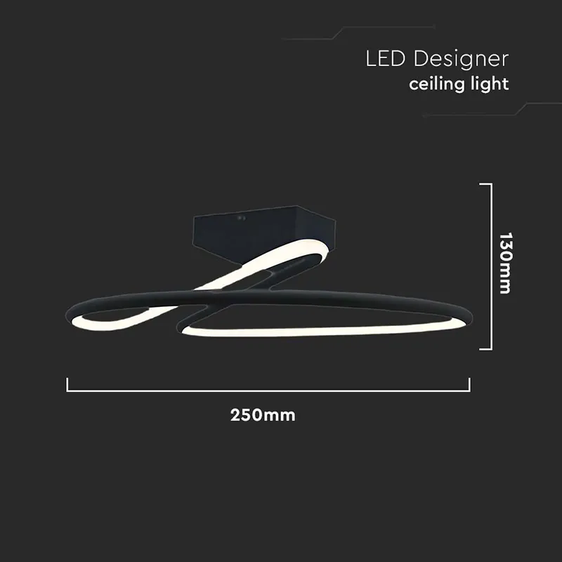 Candelabru LED 20W 4000K 25X13CM - Negru