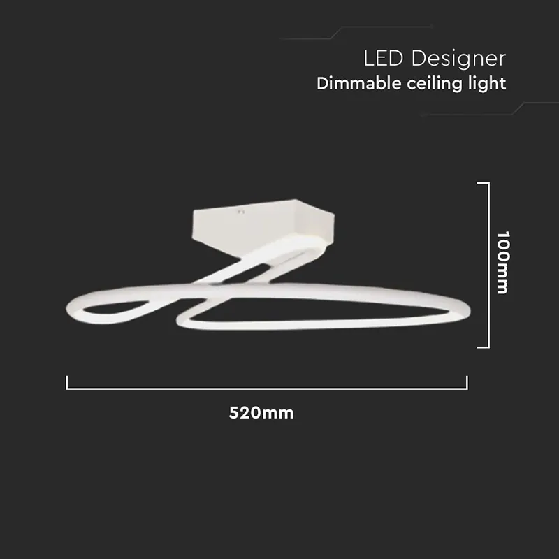 Candelabru LED 43W 4000K 52X22CM - Alb