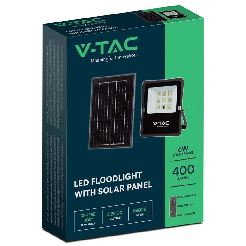 Reflector LED 6W 6400K cu Incarcare Solara