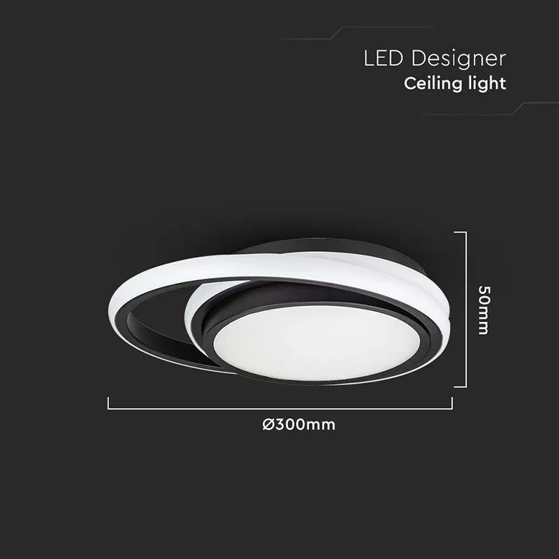 Plafoniera LED 24W 3IN1 - Negru