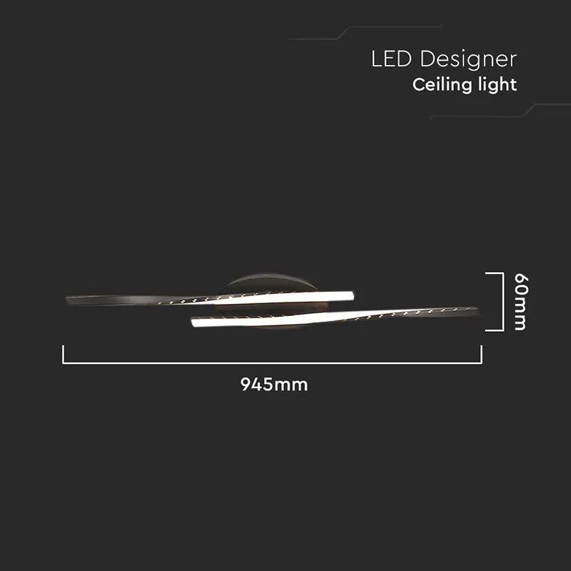 Candelabru LED 12W 3000K 94.5X6CM - Negru