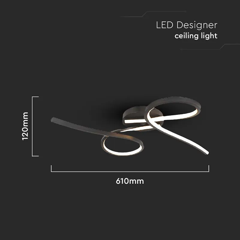 Candelabru LED 24W 3000K 61X12CM - Negru
