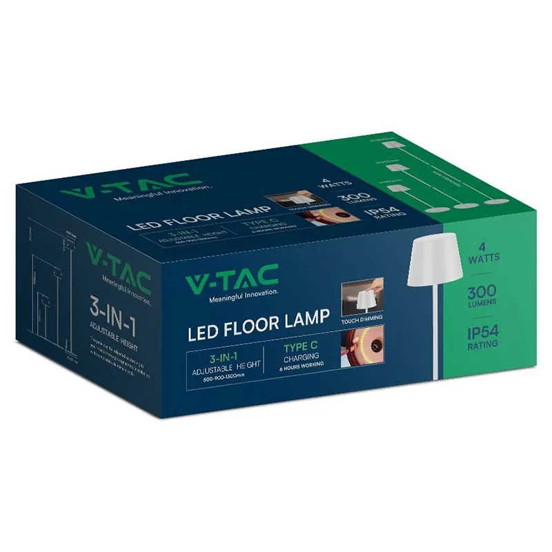Lampadar 4W cu Acumulator IP54 3000K Alb Cald - Negru