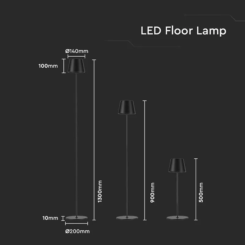 Lampadar 4W cu Acumulator IP54 3000K Alb Cald - Negru