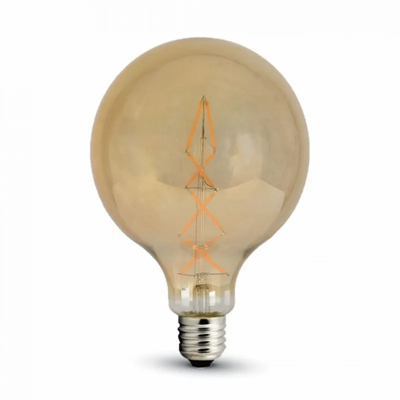 Bec LED G125 E27 8W cu Filament 2200K Alb Cald