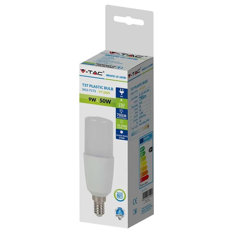 Bec LED T37 E14 9W 2700K Alb Cald