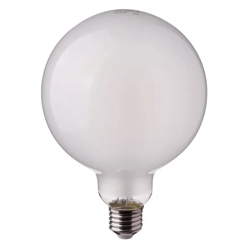 Bec LED G125 E27 7W cu Filament 6400K Alb Rece Sticla Mata