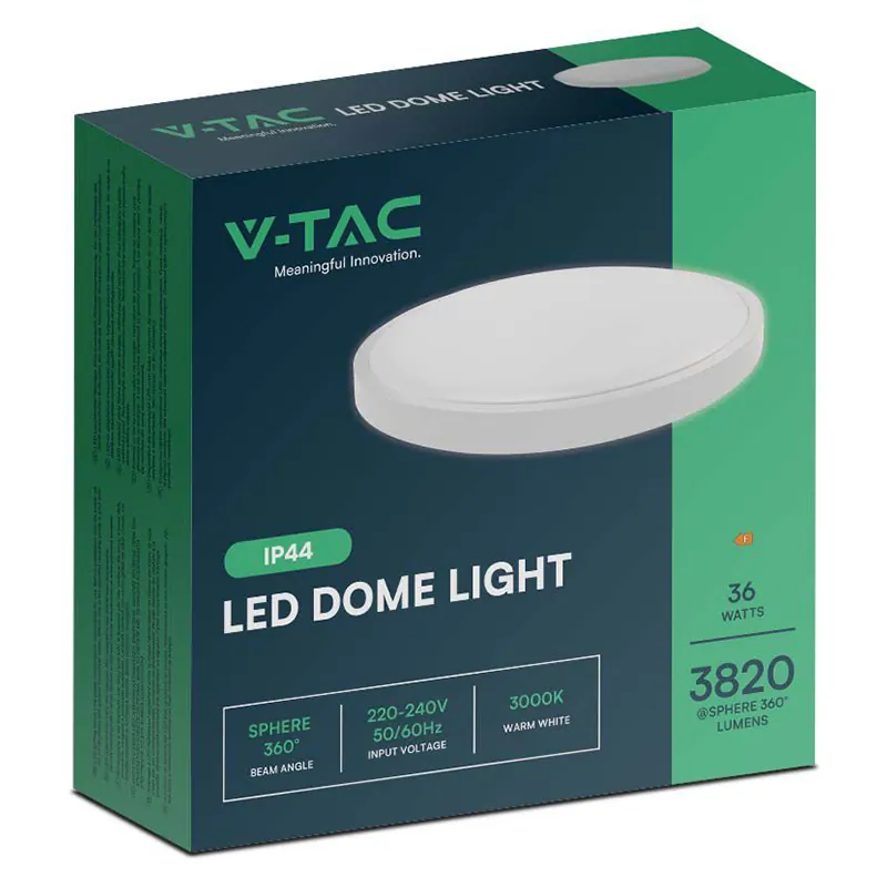 Plafoniera LED 36W IP44 6500K Alb Rece - Alb