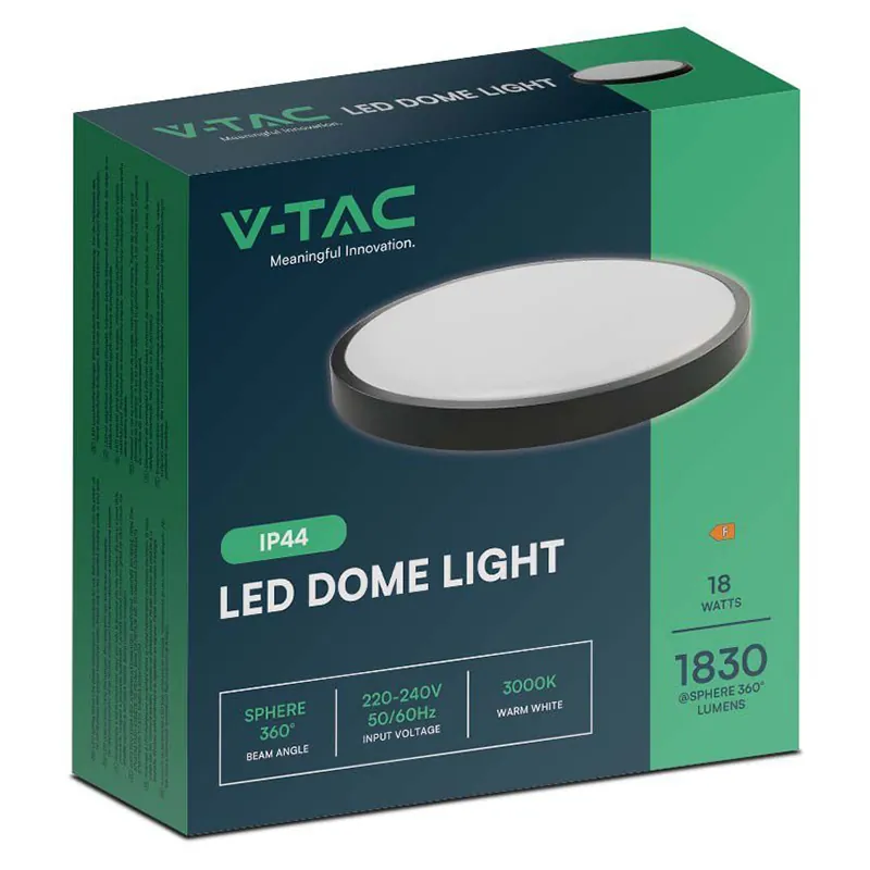 Plafoniera LED 18W IP44 4000K Alb Neutru - Negru