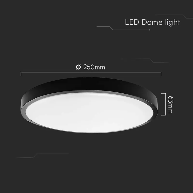 Plafoniera LED 18W IP44 4000K Alb Neutru - Negru