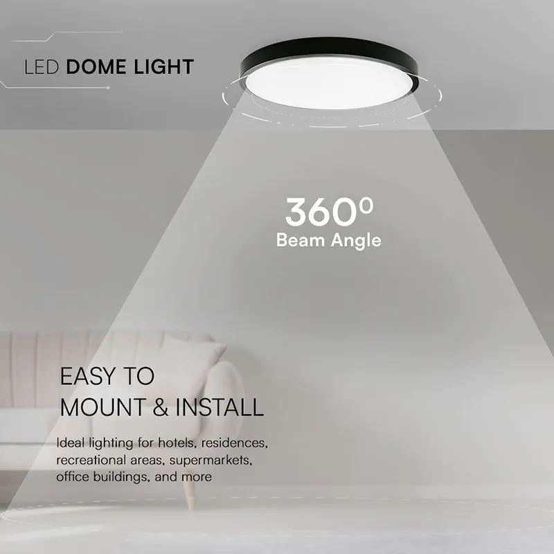 Plafoniera LED 18W IP44 4000K Alb Neutru - Negru