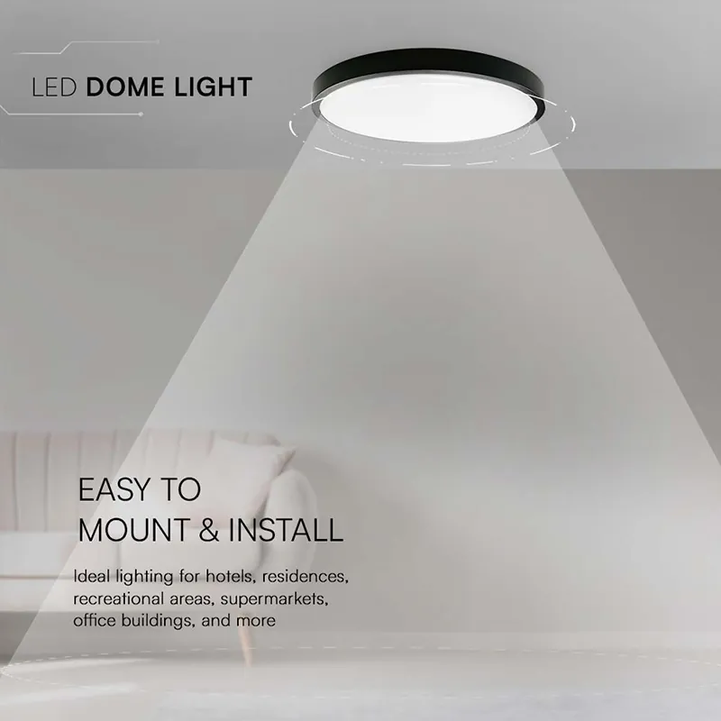 Plafoniera LED 18W IP44 6500K Alb Rece - Negru