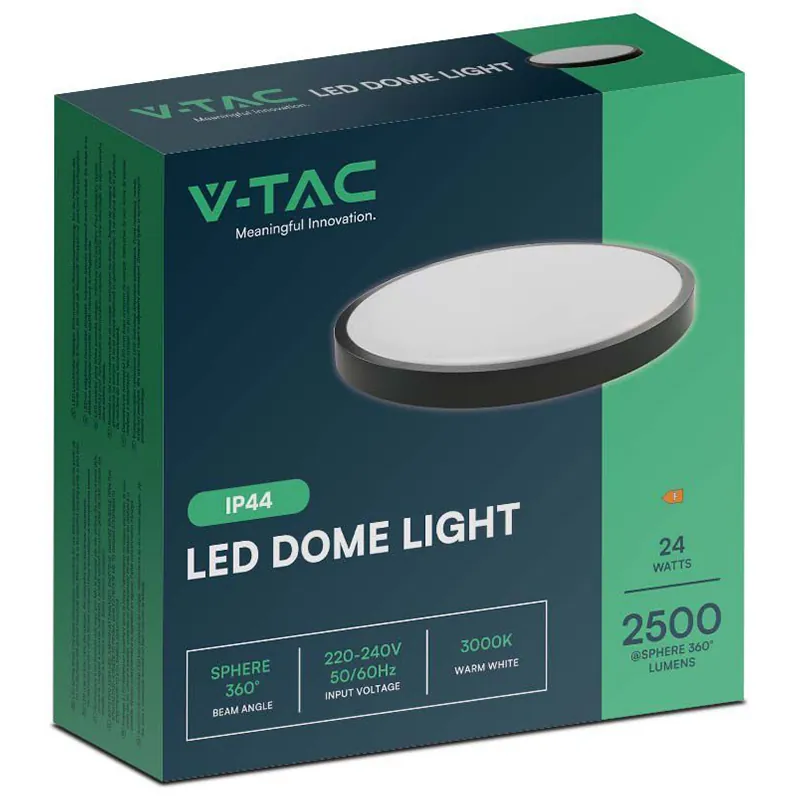 Plafoniera LED 24W IP44 6500K Alb Rece - Negru