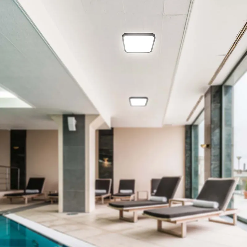 Plafoniera LED 18W IP44 4000K Alb Neutru - Negru