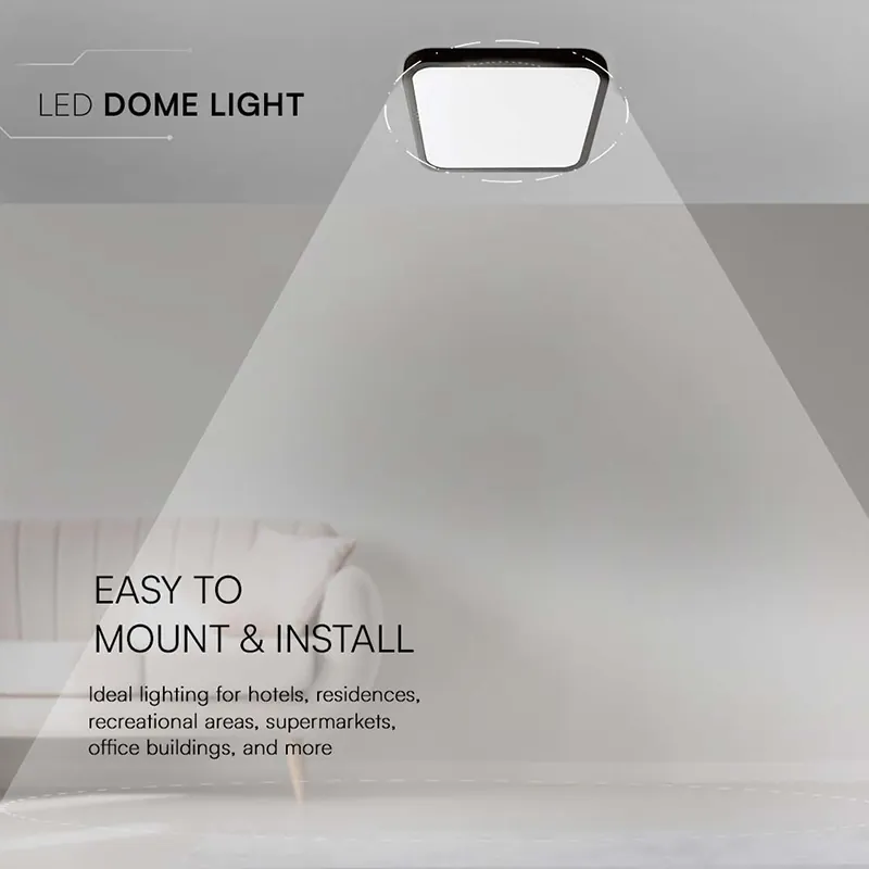 Plafoniera LED 18W IP44 6500K Alb Rece - Negru