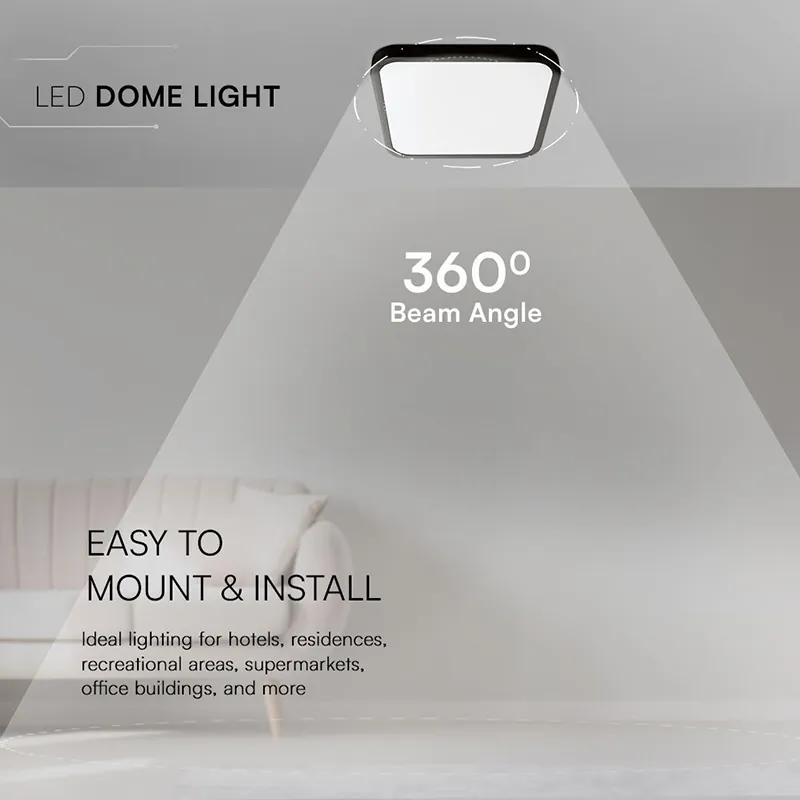Plafoniera LED 24W 6500K IP44 - Negru