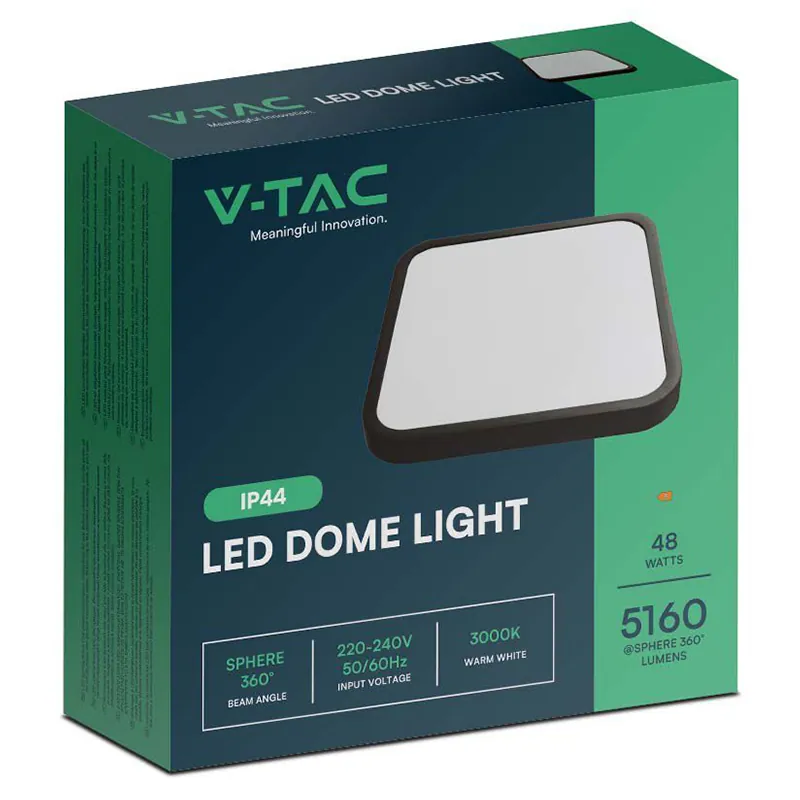 Plafoniera LED 48W IP44 4000K Alb Neutru - Negru