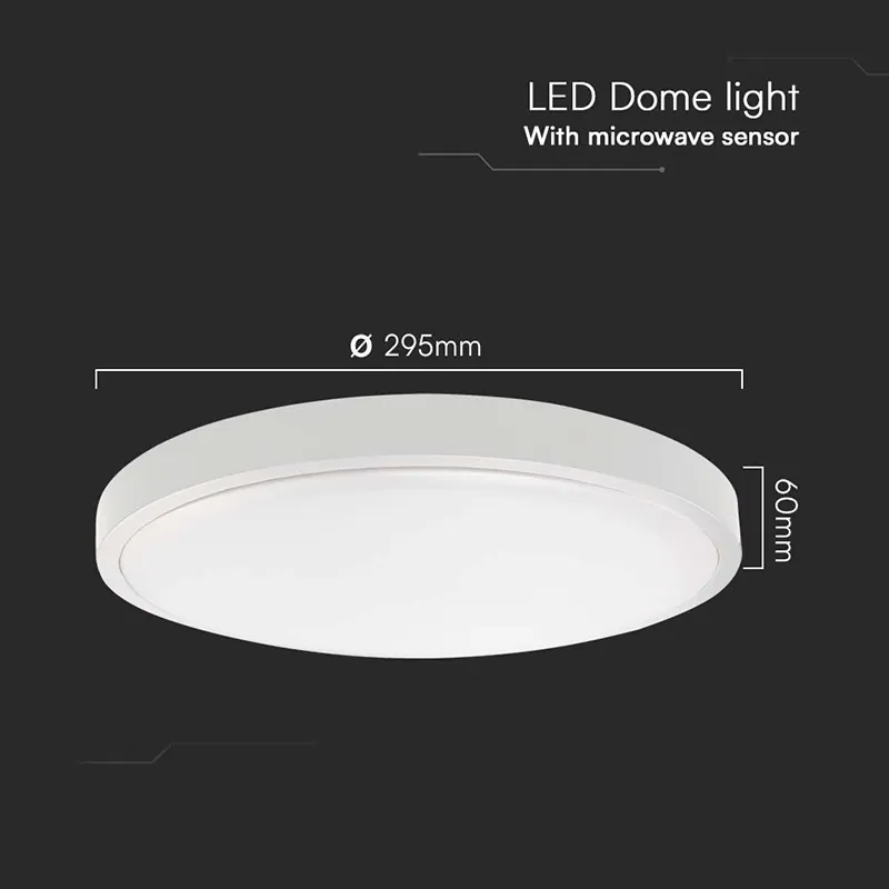 Plafoniera LED 18W IP44 cu Senzor 6500K Alb Rece - Alb