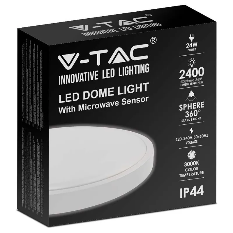 Plafoniera LED 24W 6500K IP44 cu Senzor de Miscare