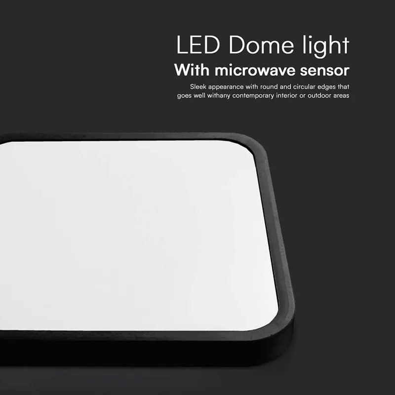 Plafoniera LED 18W IP44 cu Senzor 4000K Alb Neutru - Negru