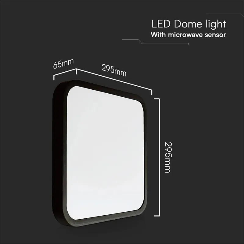 Plafoniera LED 18W IP44 cu Senzor 4000K Cip Samsung - Negru