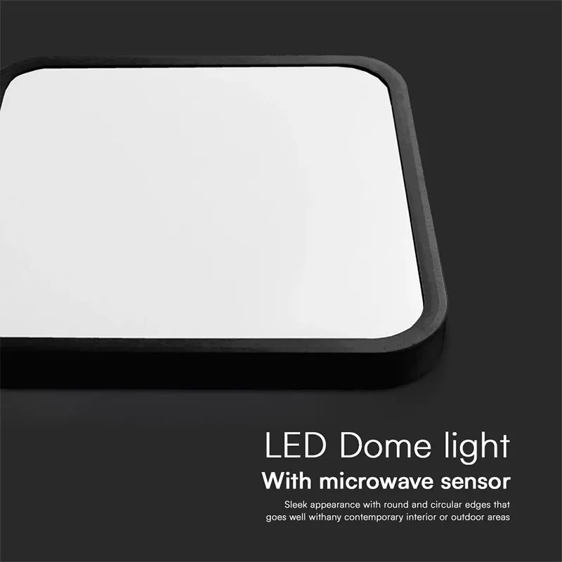Plafoniera LED 18W IP44 cu Senzor 4000K Cip Samsung - Negru