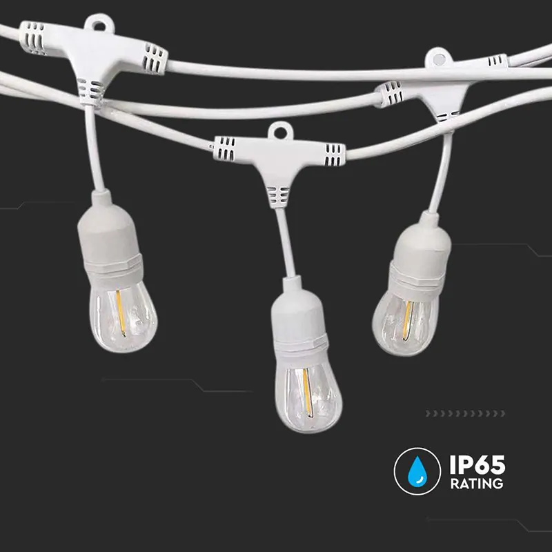 Sir Iluminat Festiv cu Soclu E27X15BUC 15M IP65 - Alb