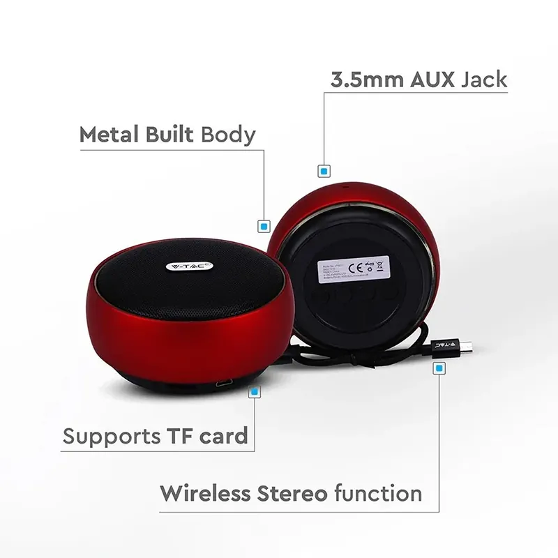 Mini Boxa Bluetooth Portabila 4W - Rosu
